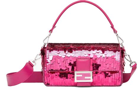 fendi sequin baguette pink|fendi monogram baguette bag.